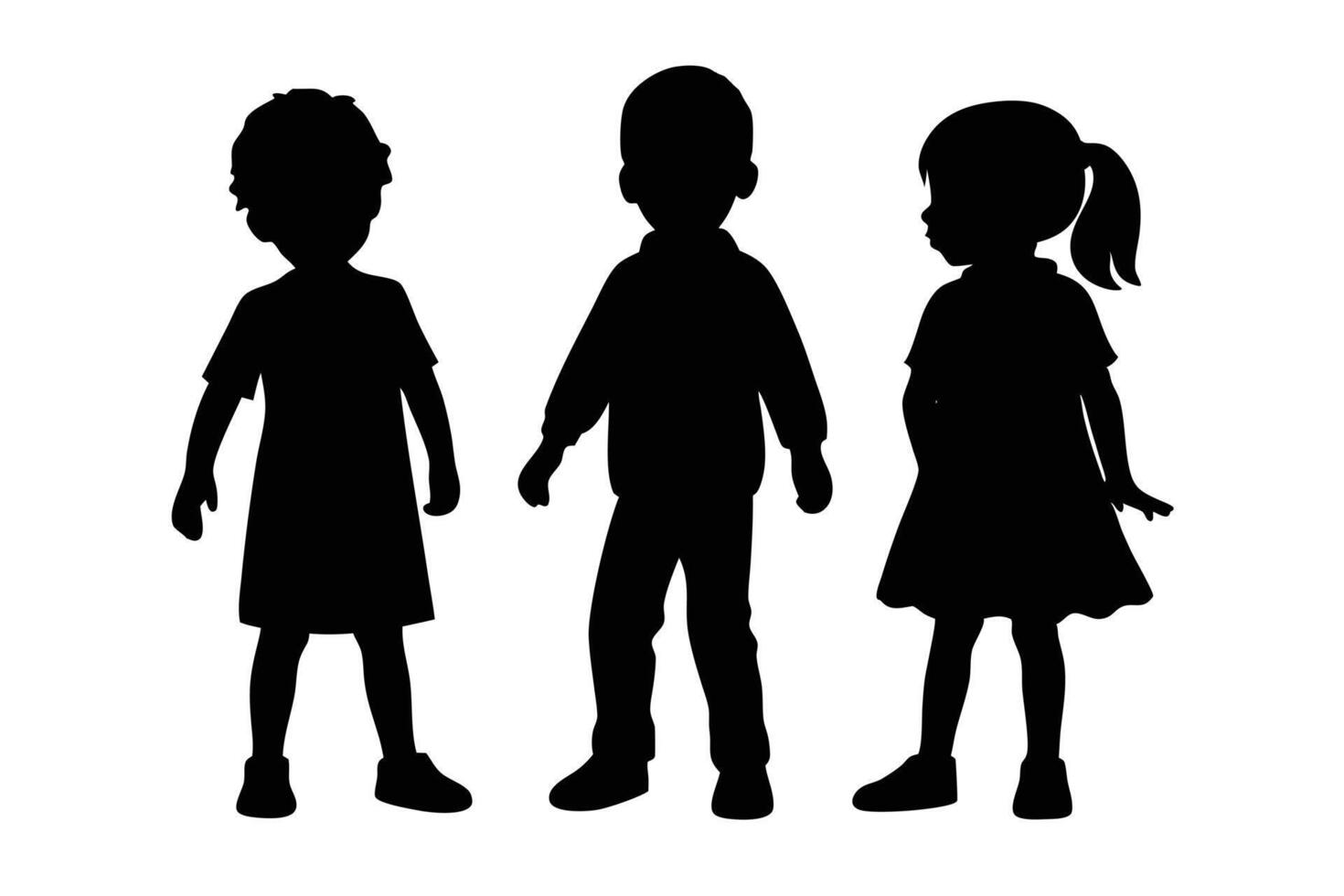 Unique Artwork Featuring Children Silhouettes vector