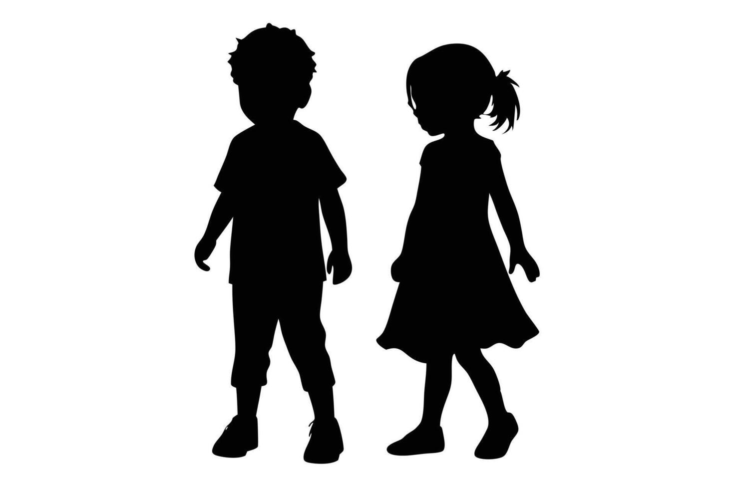 Family Bonding Depicted with Children Silhouettes vector