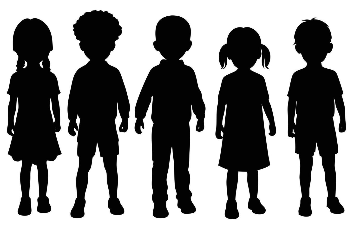 Designing with Happy Children Silhouettes vector