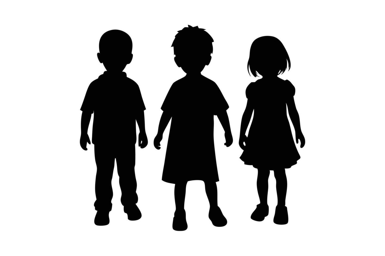 Capturing Childhood Memories with Children Silhouettes vector