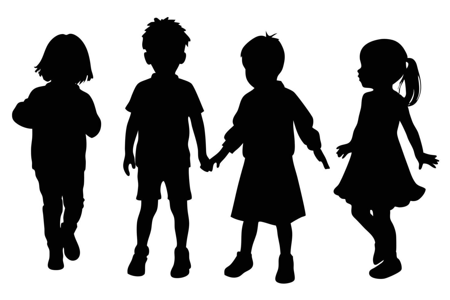 Evoking Emotion with Children Silhouettes in Design vector