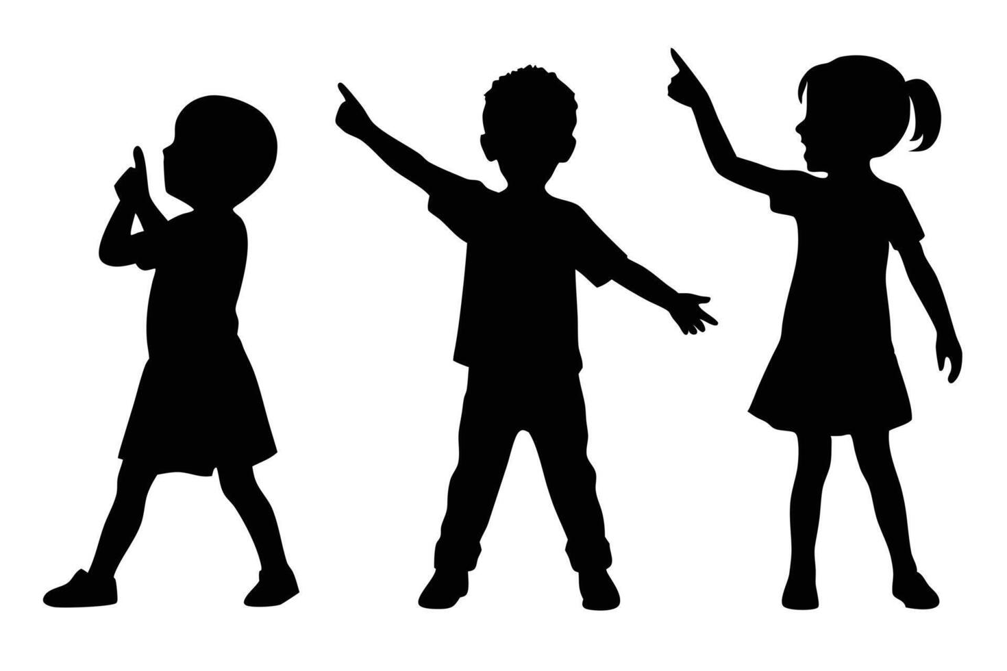 Joyful Children Silhouettes for Celebrating Childhood vector
