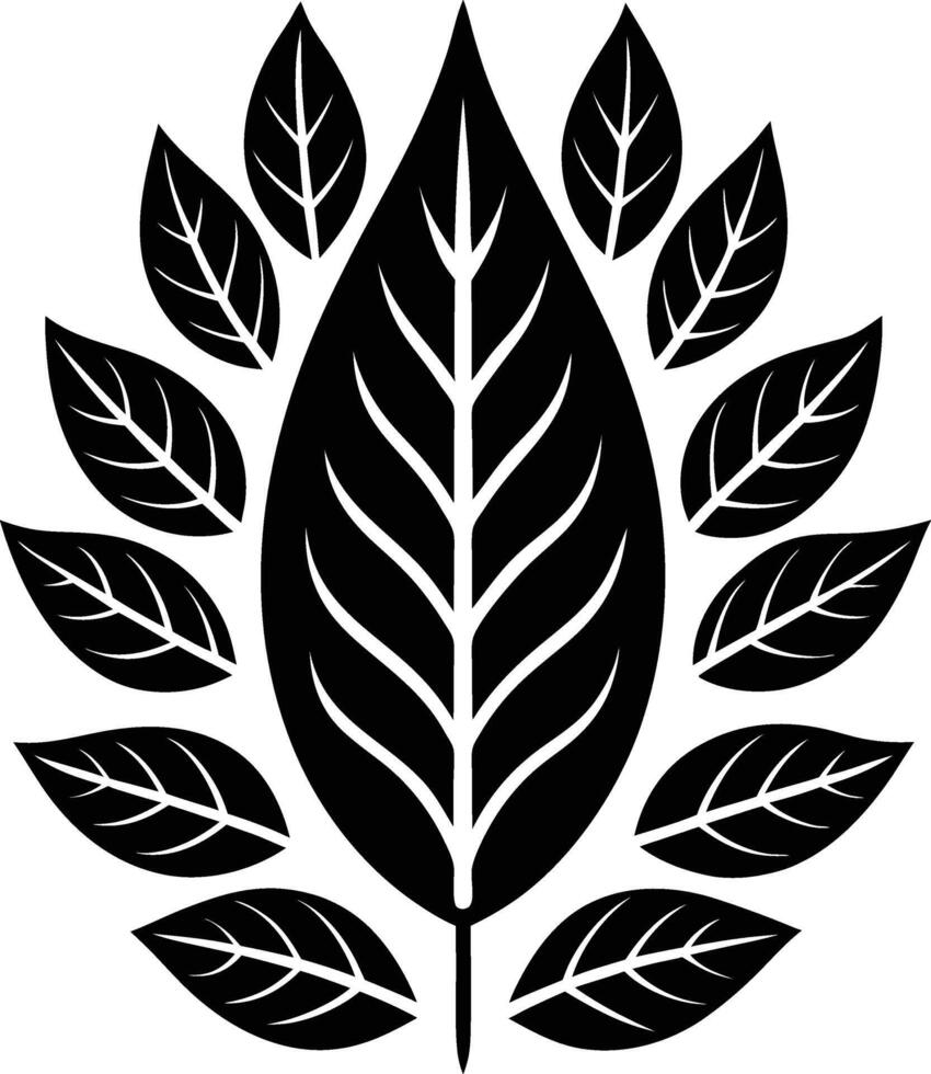 Beautiful black leaf silhouette illustration vector