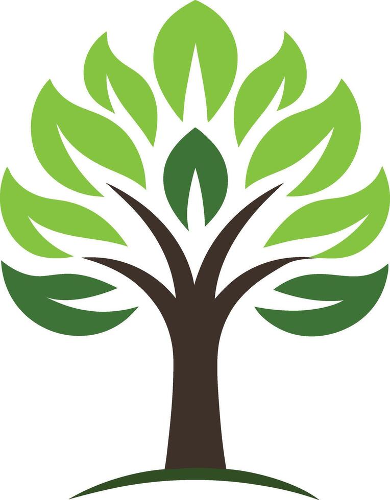 Tree with green leaf illustration vector