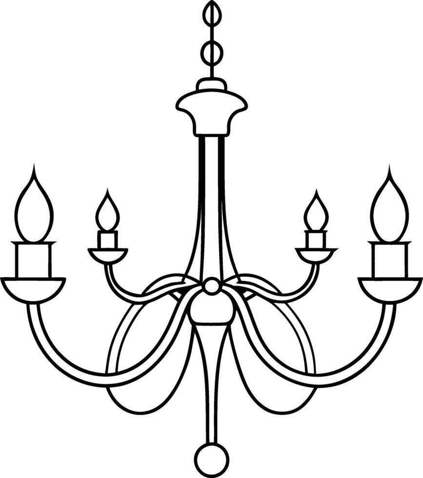 Chandelier Line Art A Timeless Touch for Your Home vector