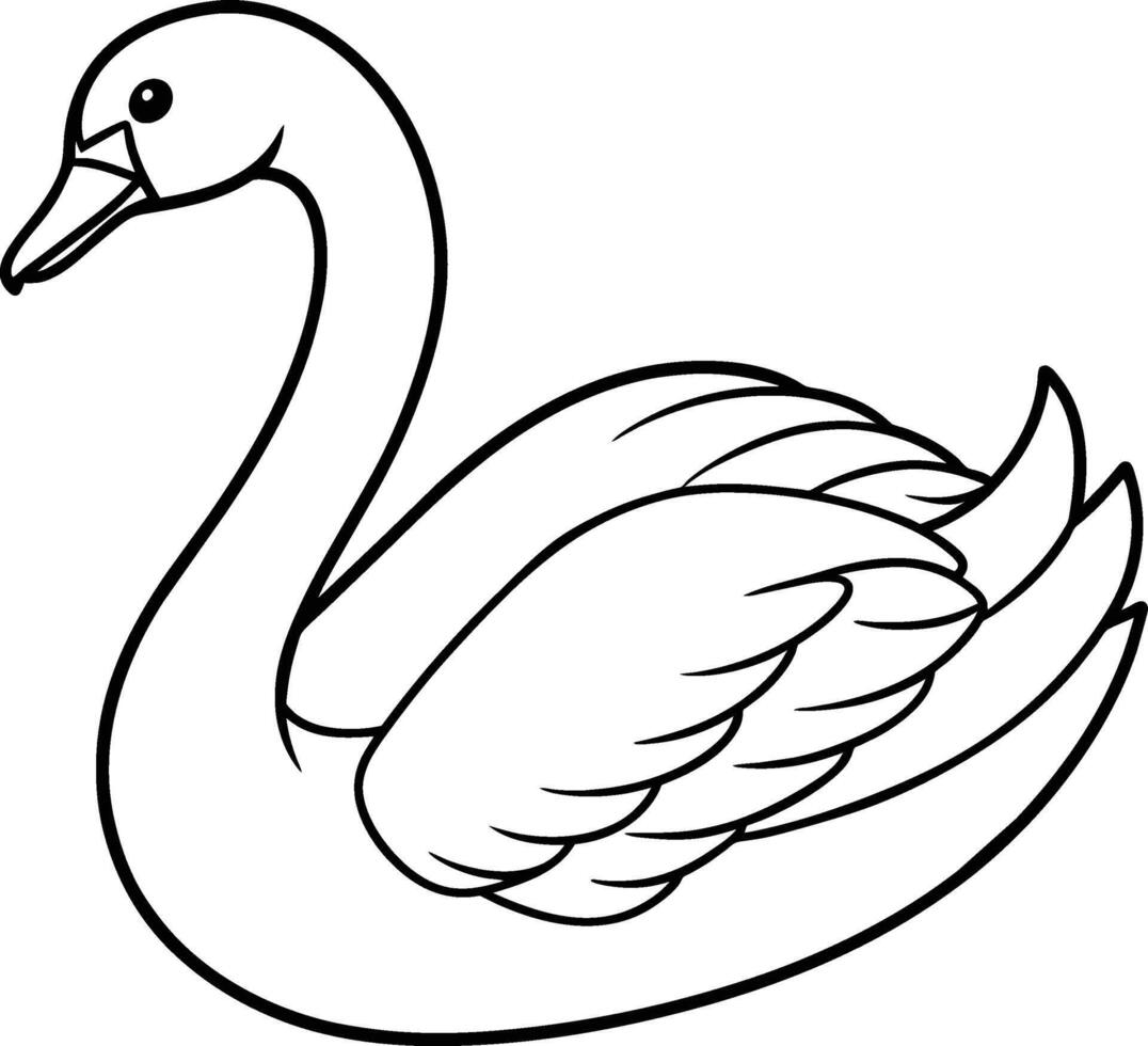 Swan Art Stunning Line Drawing for Coloring Enthusiasts vector