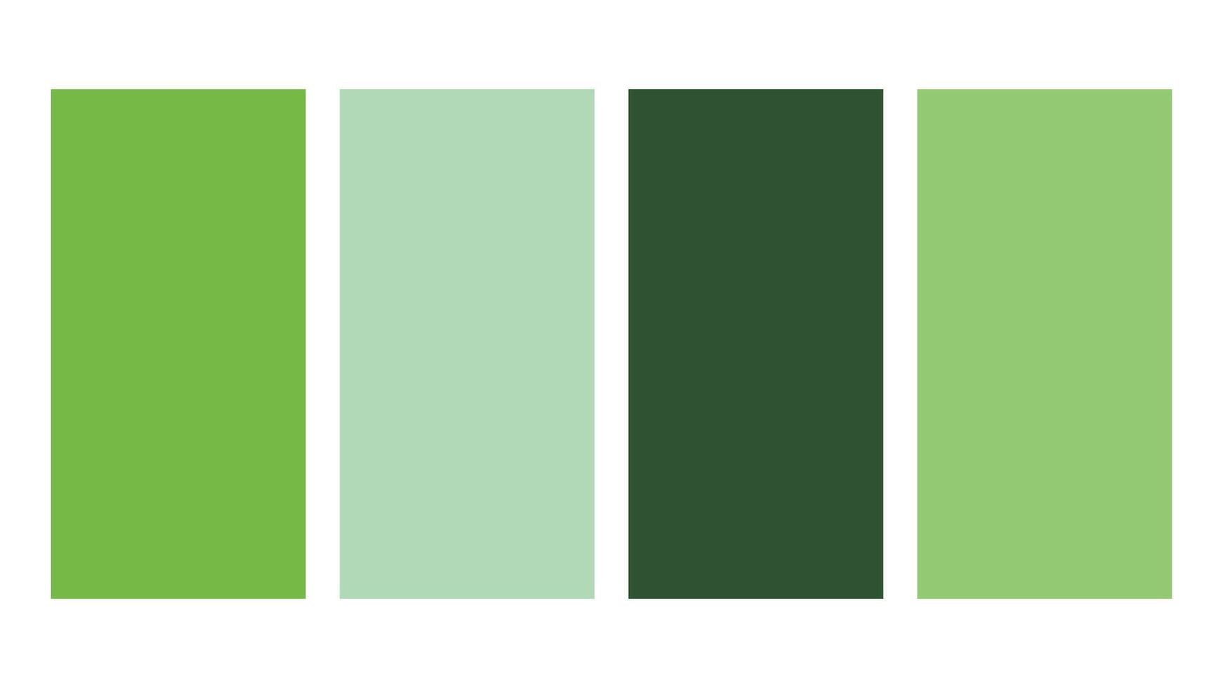 Lime Green, Kelly Green, Seafoam Green, Spearmint color palette. Set of bright color palette combination in rgb hex. Color palette for ui ux design. Abstract illustration for your graphic design vector