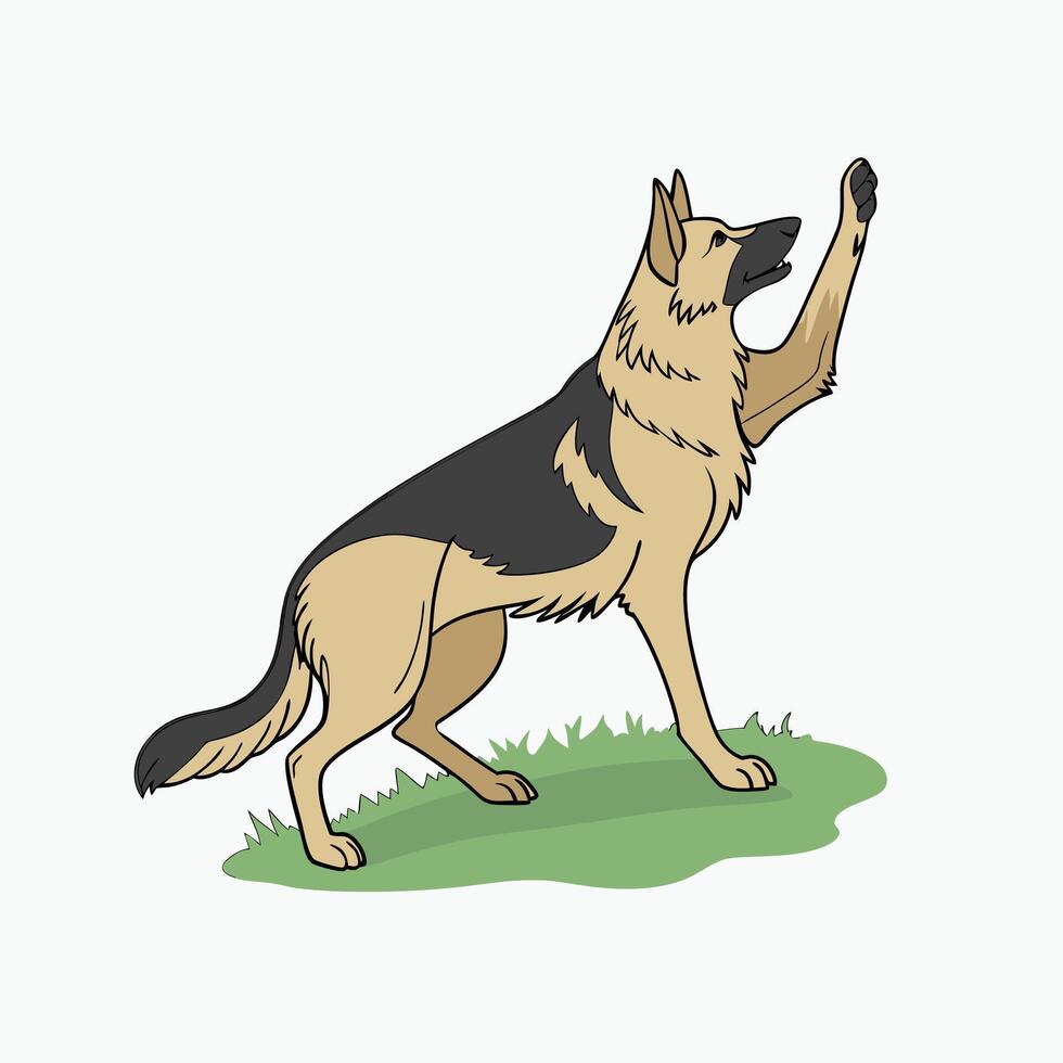 German Shepherd Fist White background vector