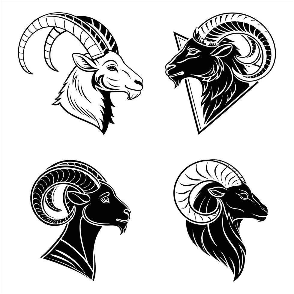 Detailed Sheep Face ClipArt Design for Designers Bundle vector