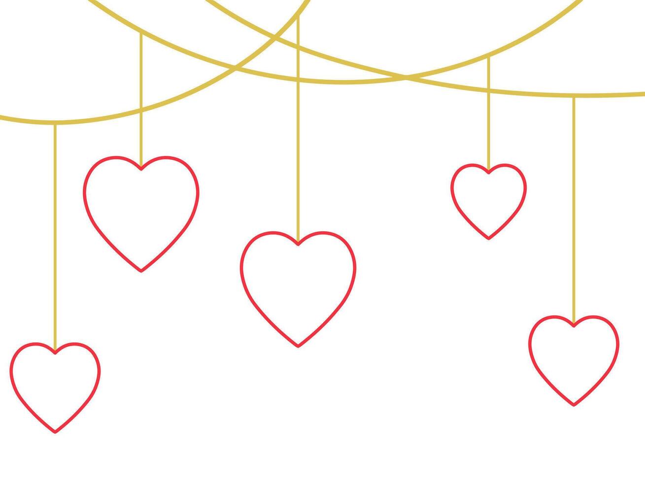 Valentines Day Heart Line Art Decoration vector