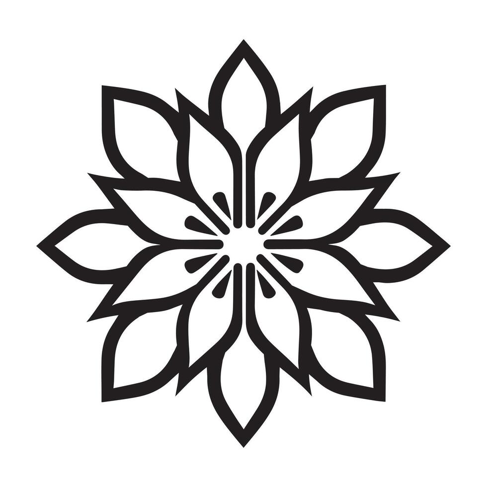 Sacred GeFloweretry FlowerBlack and White Design, Spiritual Sacred Geometry Mandala Graphics vector