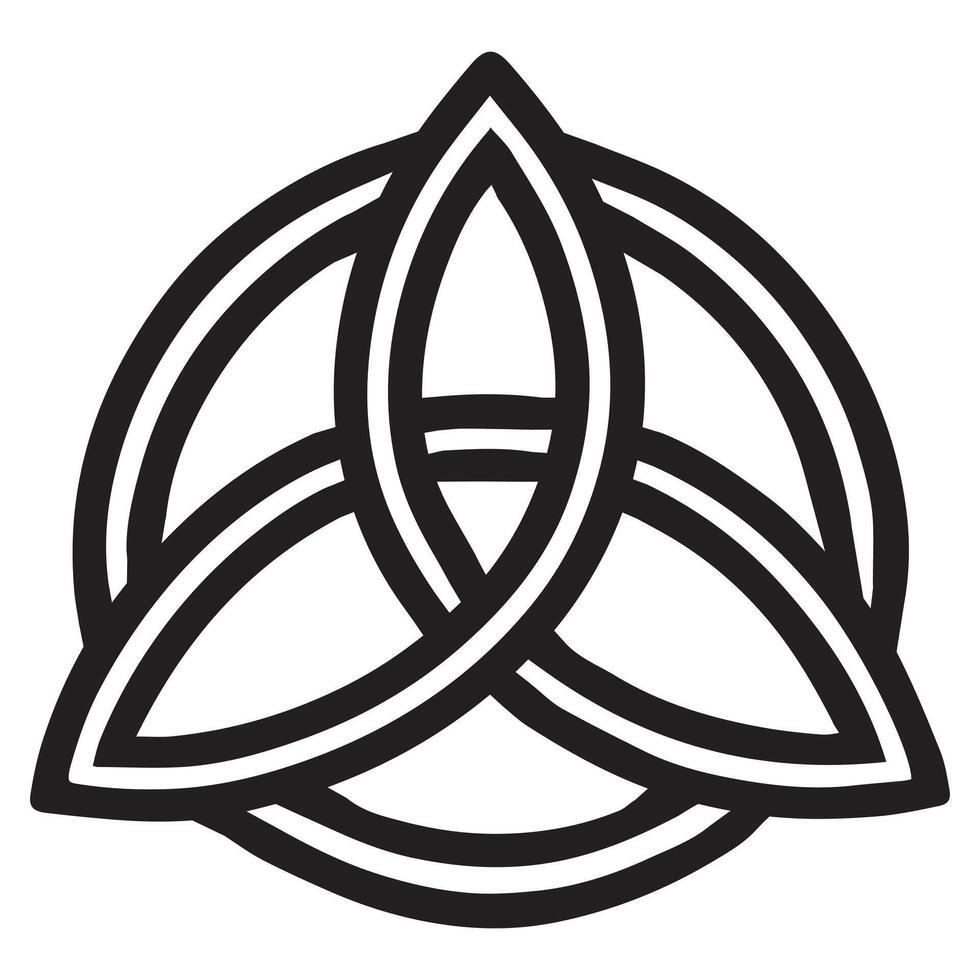 Sacred Geometry Celtic Triquetra Black and White Design, Stunning Sacred Geometry Inspired Illustrations vector