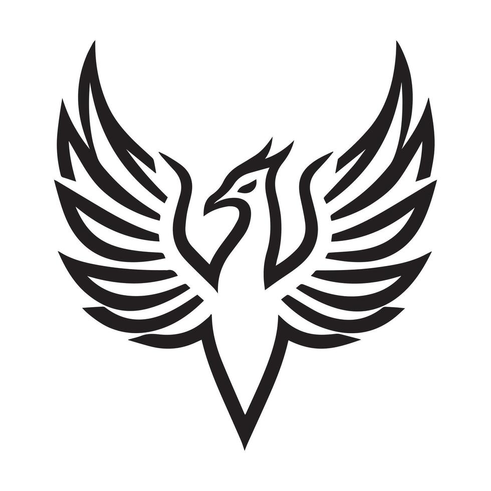 Sacred Geometry Phoenix Black and White Design, Stylish Sacred Geometry ClipArt vector