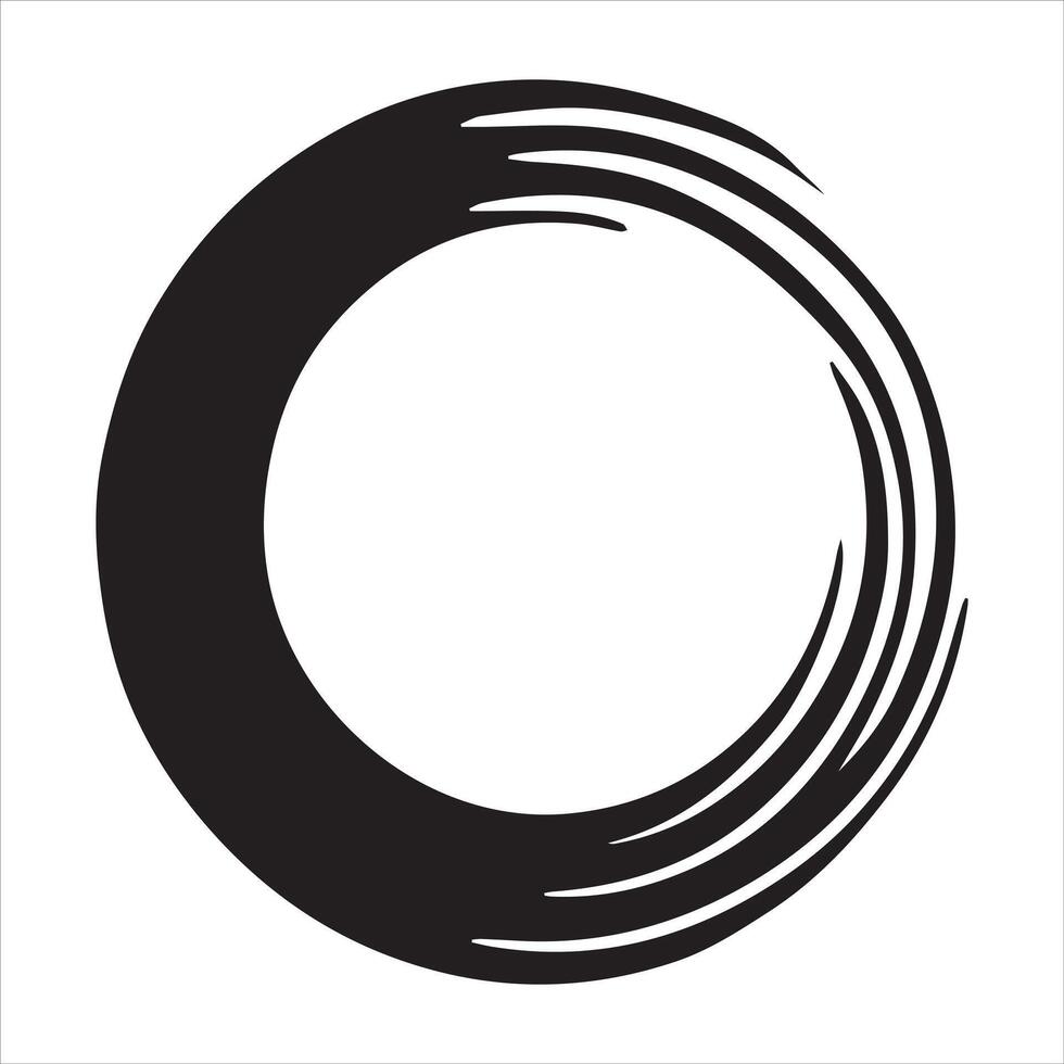 Sacred Geometry Enso Black and White Design, Bold Sacred Geometry Illustrations vector