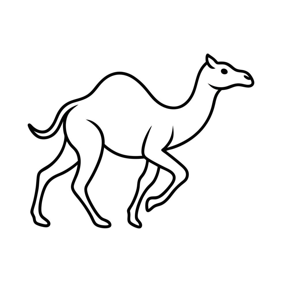Modern Camel Outline Illustration vector