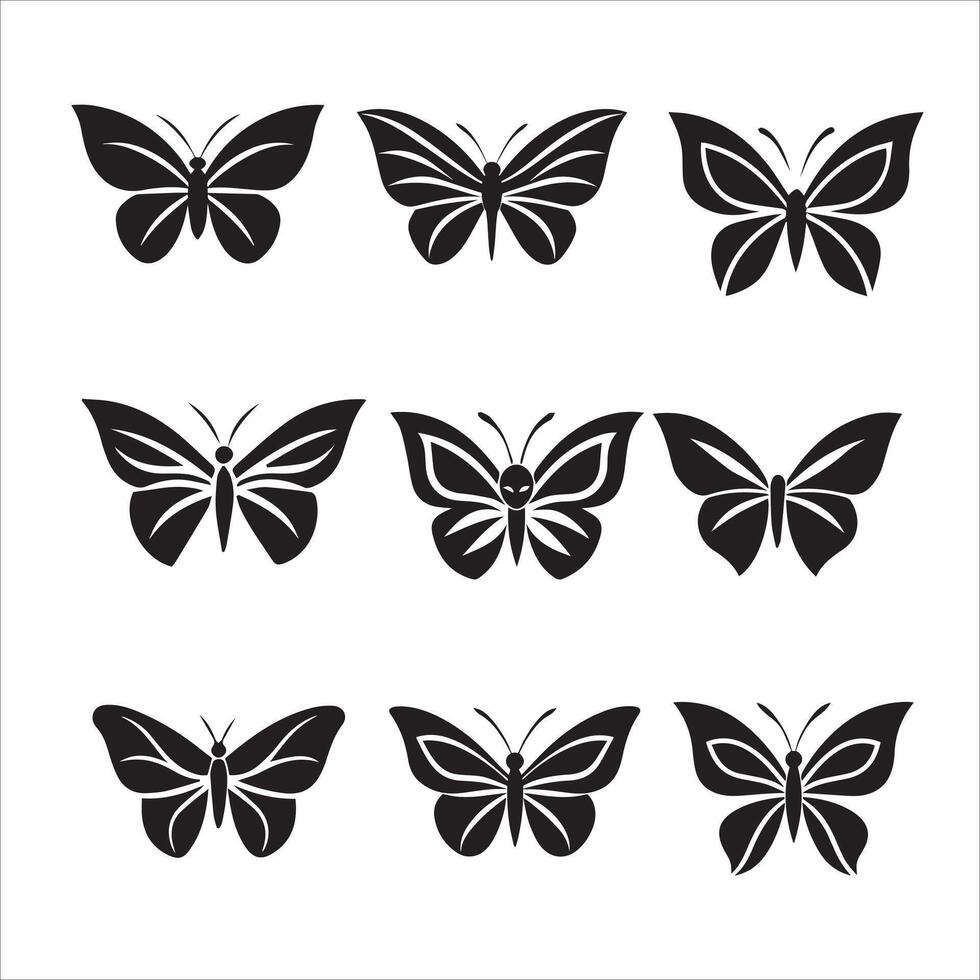 Silhouette butterfly design vector