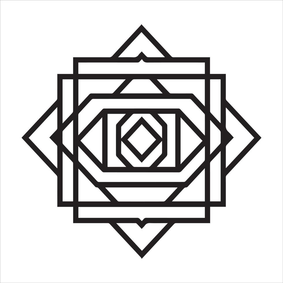 Sacred GeSri Yantraetry Sri YantraBlack and White Design, Unique Sacred Geometry ClipArt Illustrations vector