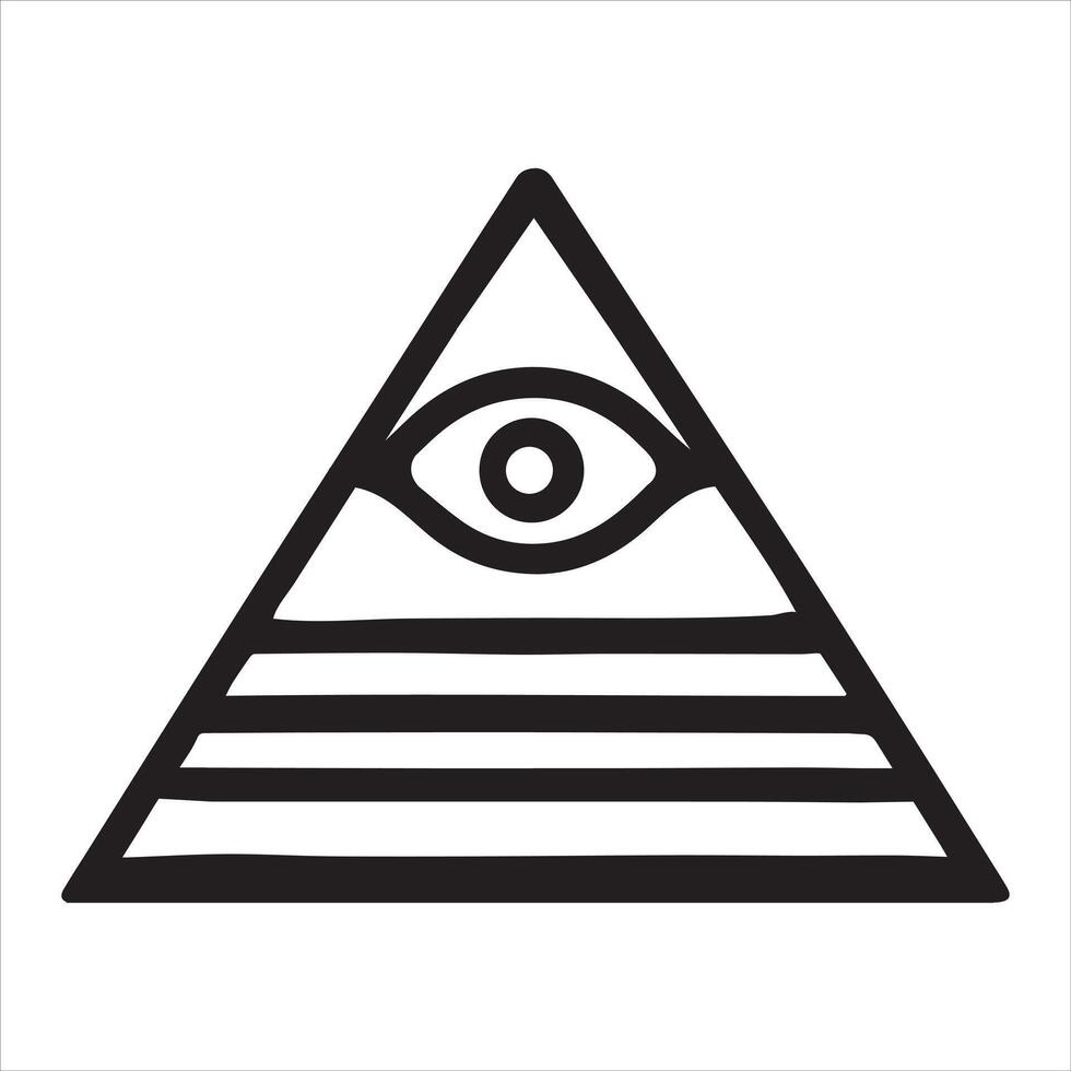 PrintSacred Geometry Pyramid Black and White Design,Sacred Geometry Art for Creative Project vector