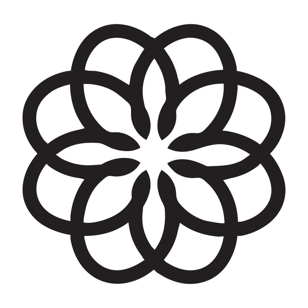 Sacred Geometry Seed Black and White Design, Vibrant Sacred Geometry Line Art Design vector