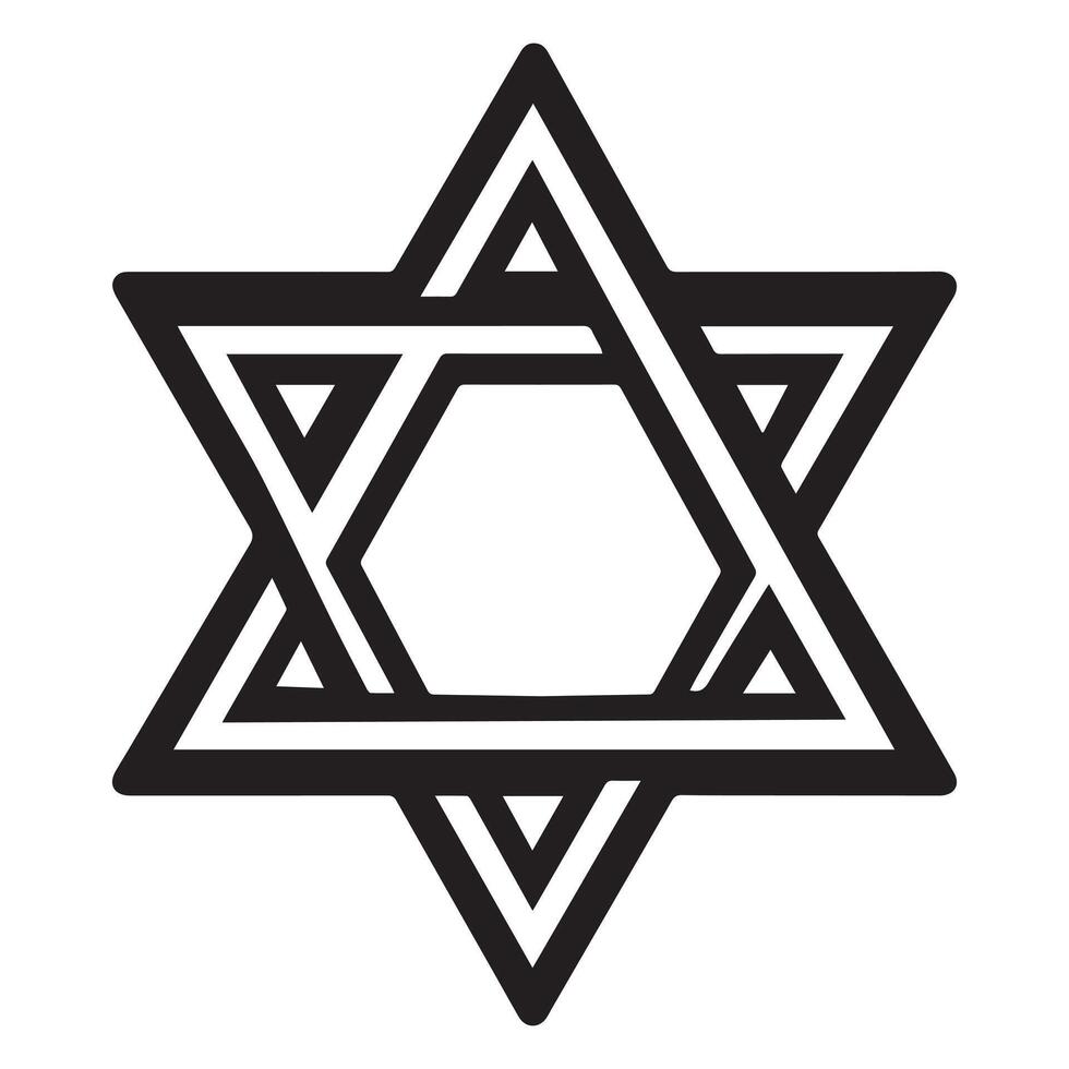 Sacred Geometry Hexagram Black and White Design, Ethereal Sacred Geometry Graphics vector