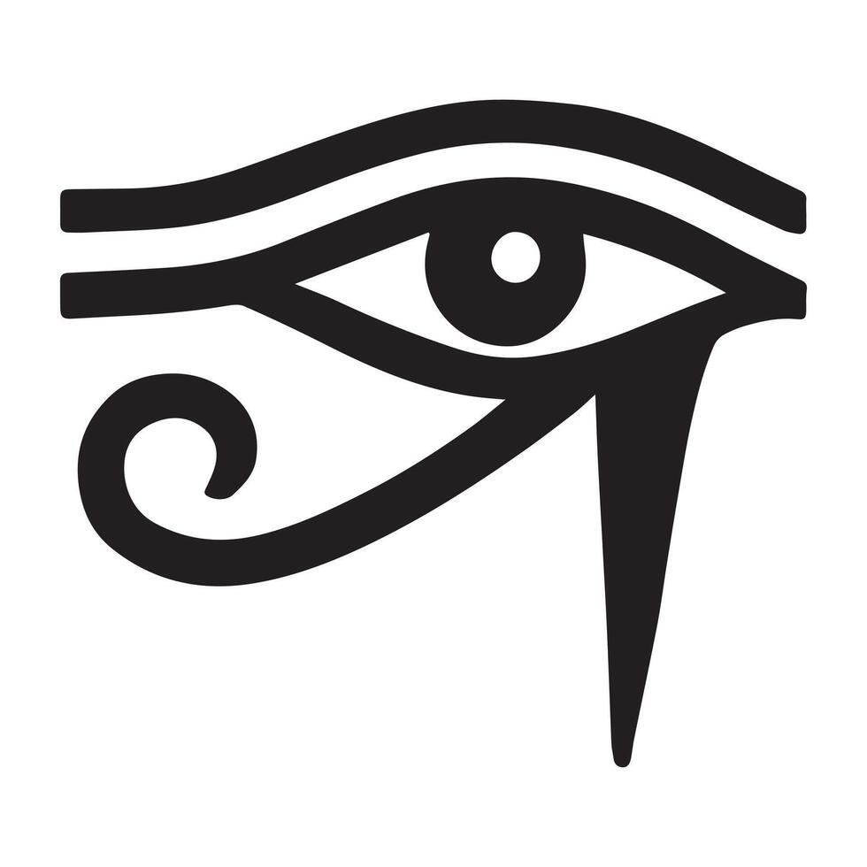 Sacred Geometry Horus Eye Black and White Design, Sacred Geometry Art for Spiritual Design vector