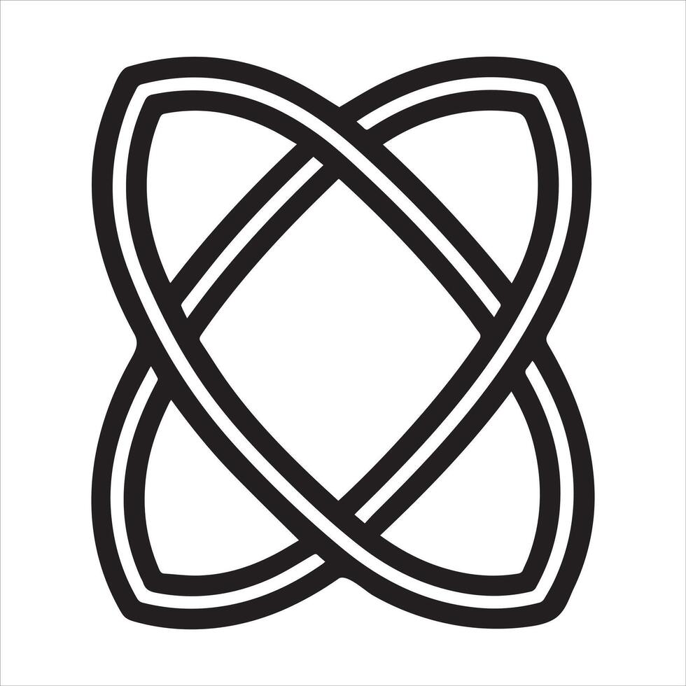 Sacred Geometry Vesica Piscis Black and White Design, High-Contrast Sacred Geometry Linework vector