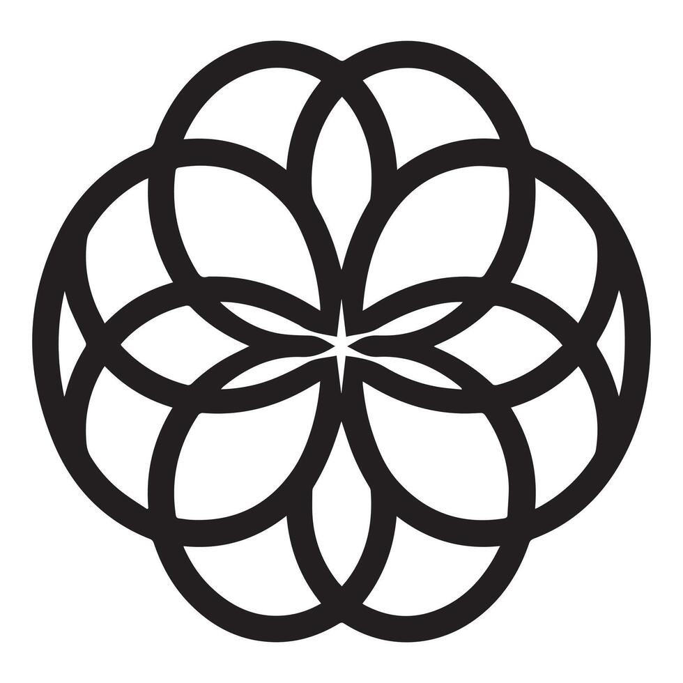 Vibrant Sacred Geometry Line Art Design vector