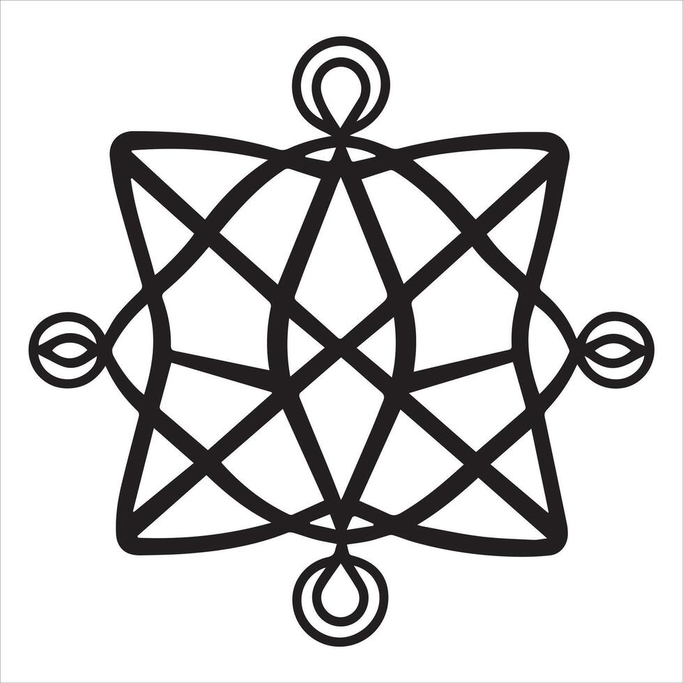 Sacred Geometry Metatron Cube Black and White Design, Sacred Geometry Inspired Artistic Graphics vector