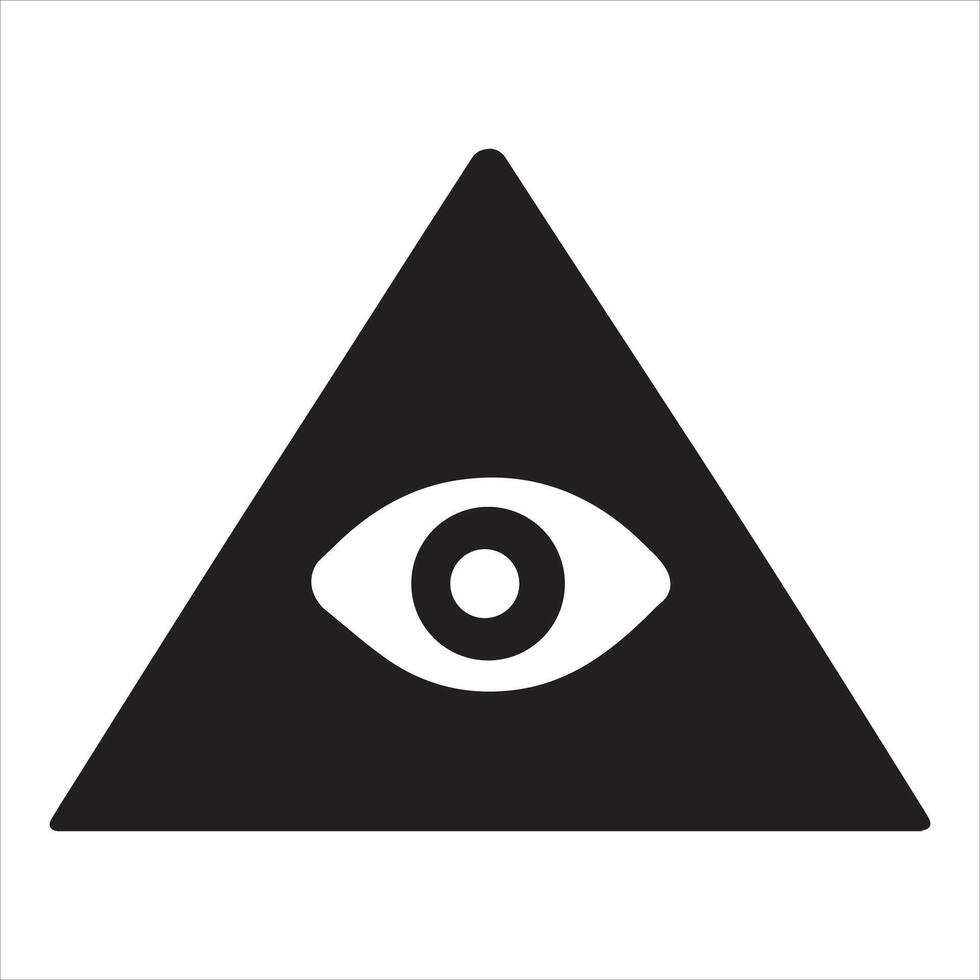 Sacred Geometry Pyramid Eye Silhouette, Balanced Symmetry Sacred Geometry Design vector