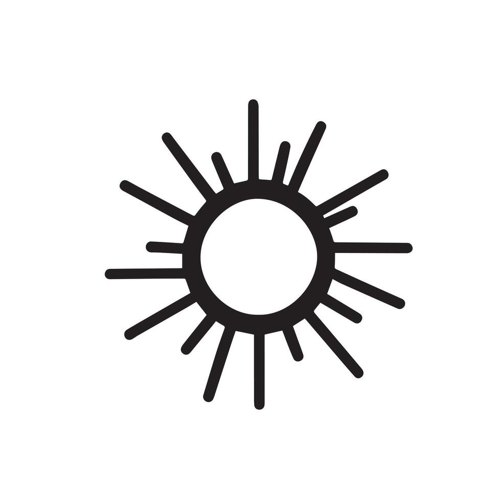 A sun shining logo silhouette on white background vector