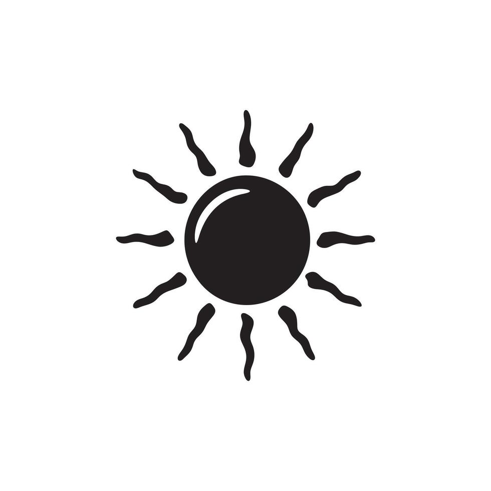 A sun shining icon silhouette on white background vector