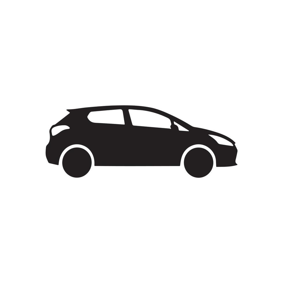 A modern private car silhouette on white background vector