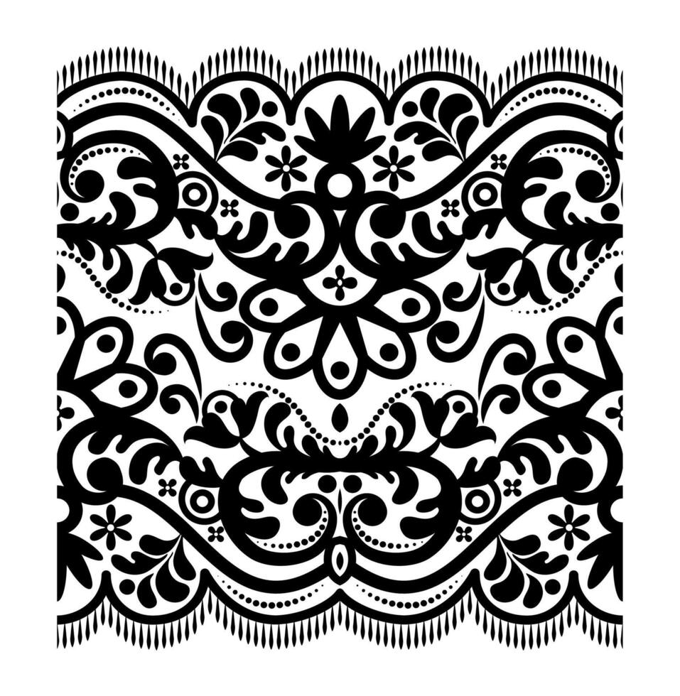Damask seamless pattern art on white background vector