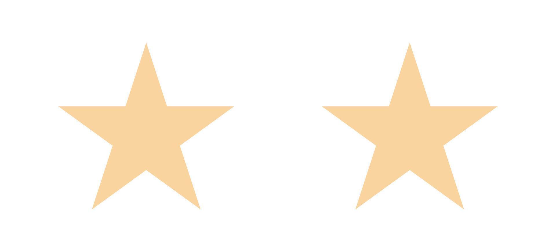 two star icons set on yellow colour vector