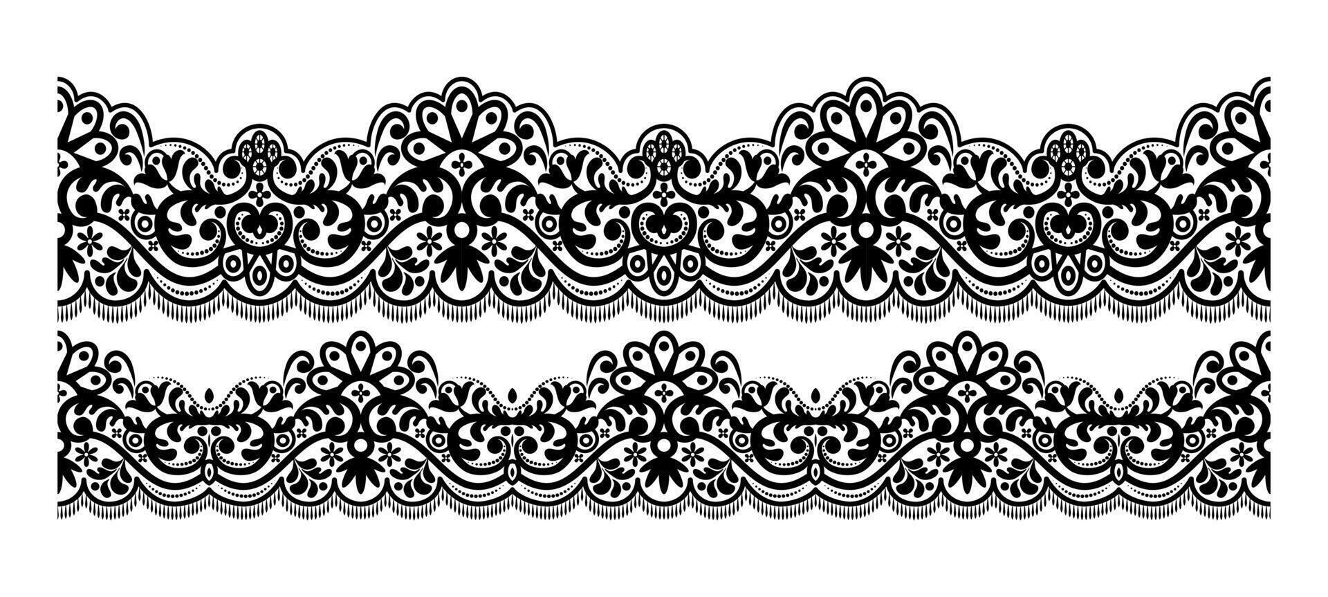 Damask seamless pattern on black colour vector