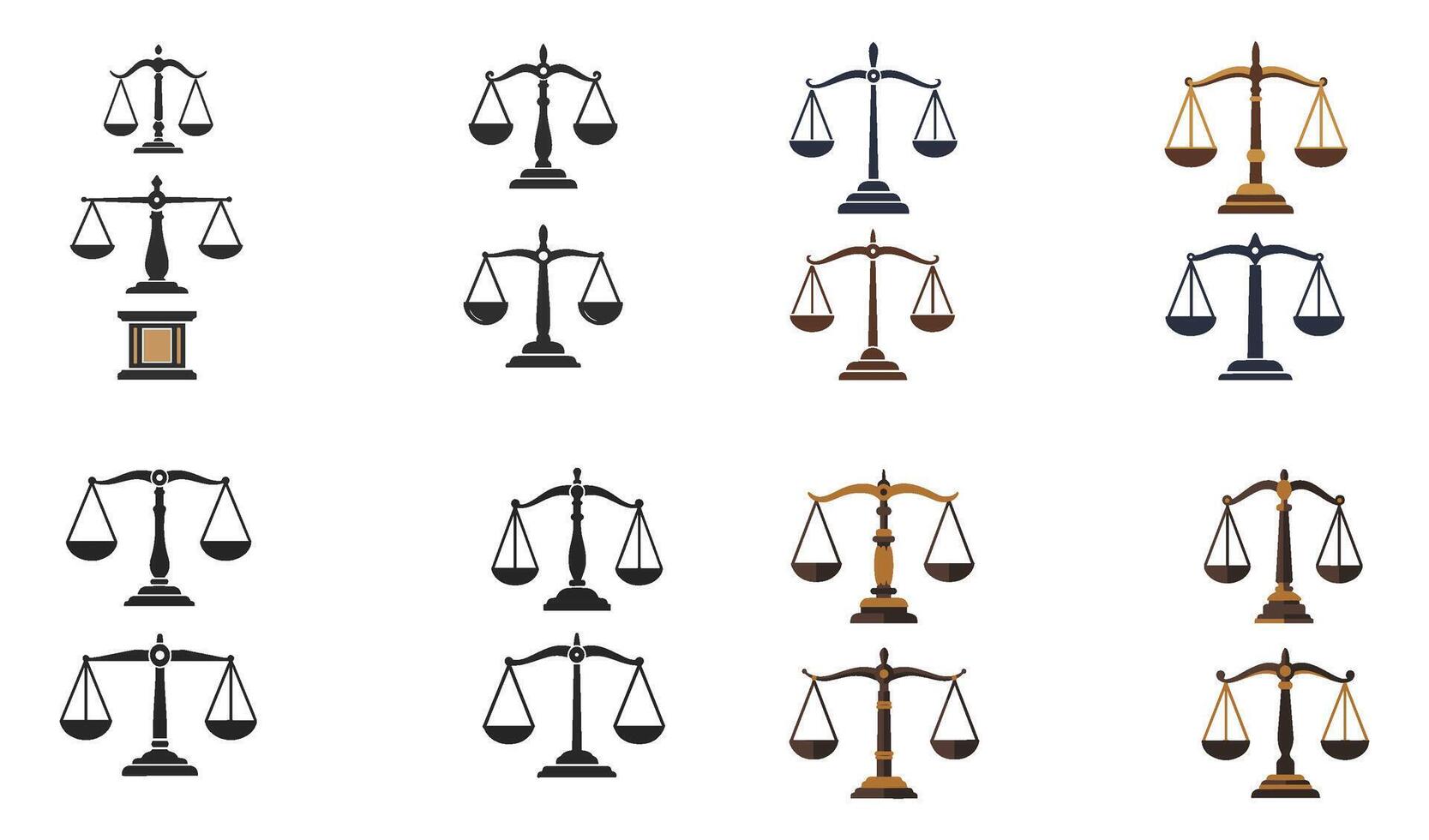 USA Justice Scale Icon Set Featuring Unique 3D Decorations vector