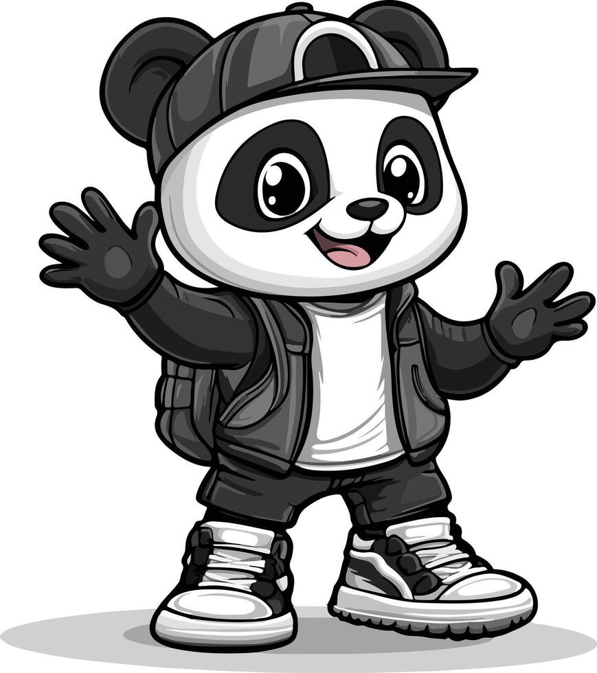 Caffeinated Panda Charm vector
