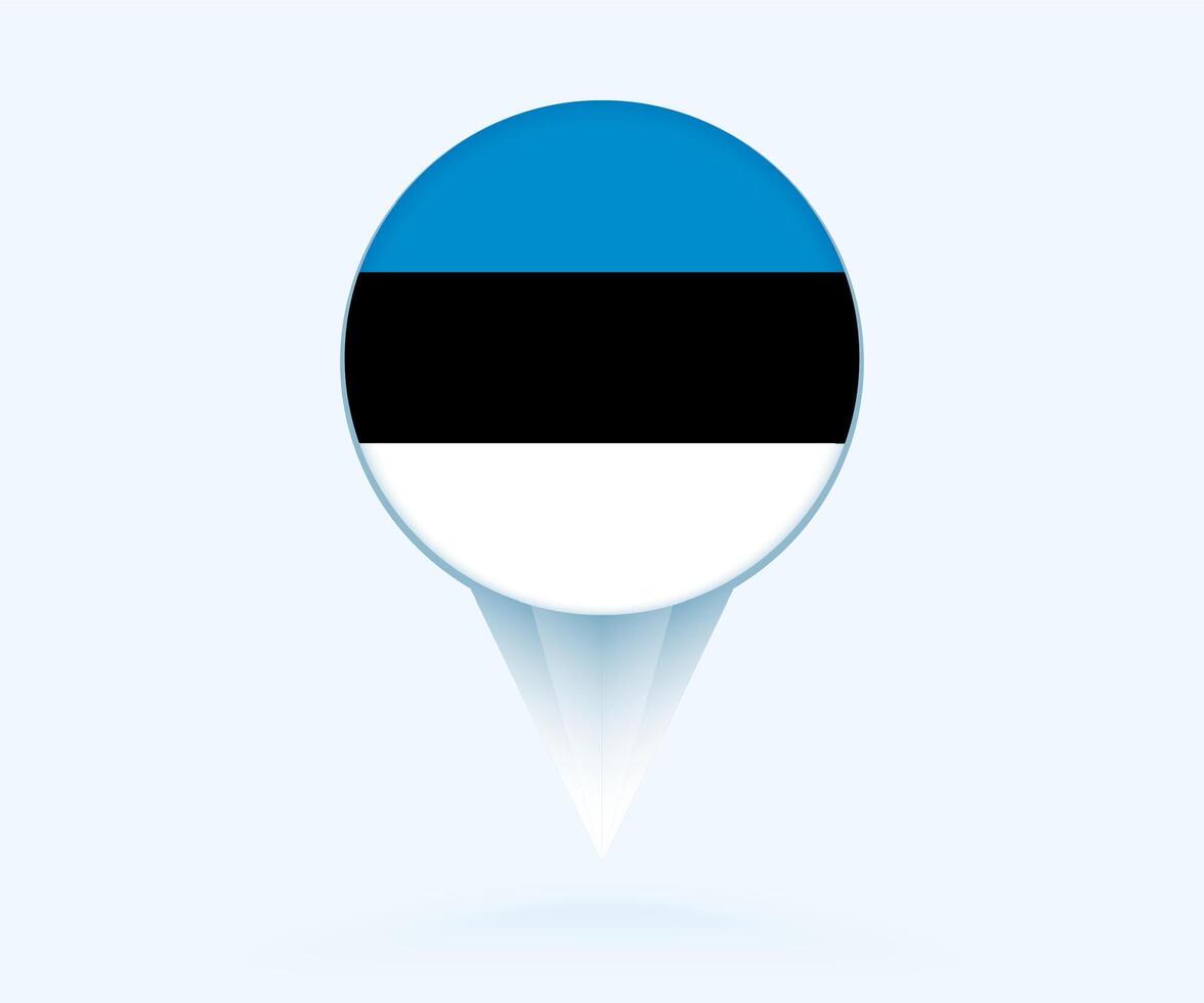 Map pointer with flag of Estonia. vector