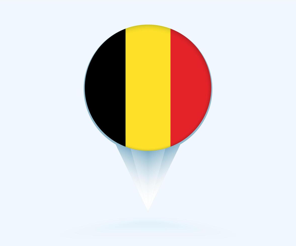 Map pointer with flag of Belgium. vector