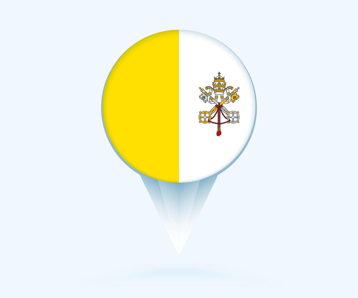 Map pointer with flag of Vatican City. vector