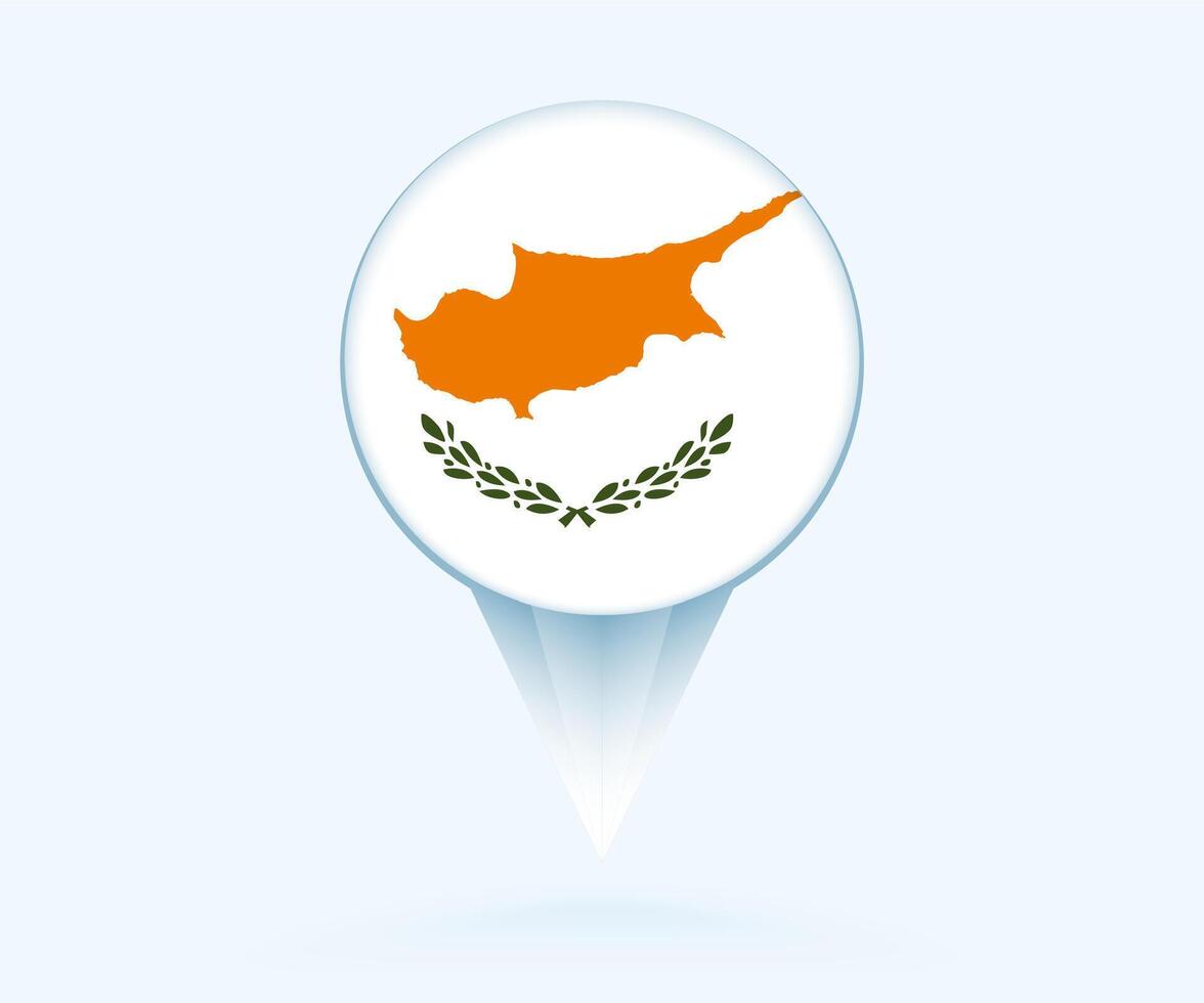 Map pointer with flag of Cyprus. vector