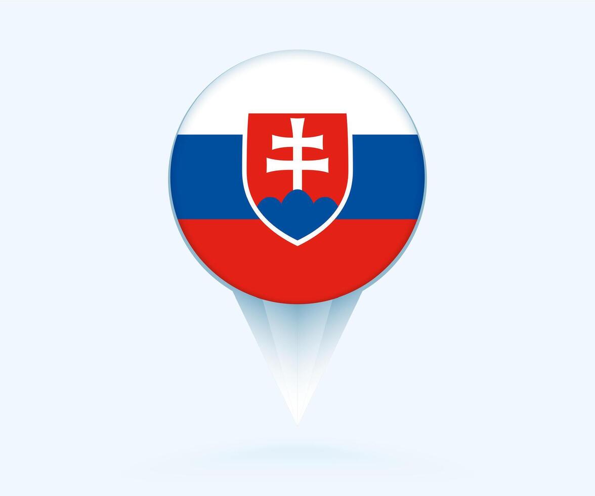 Map pointer with flag of Slovakia. vector