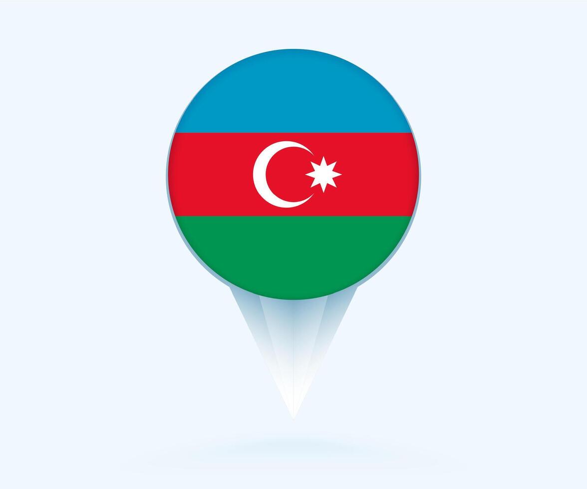 Map pointer with flag of Azerbaijan. vector