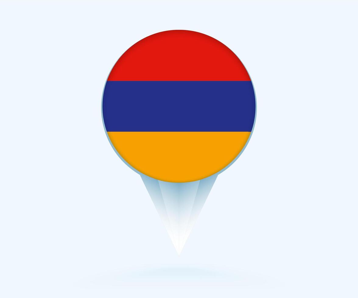 Map pointer with flag of Armenia. vector