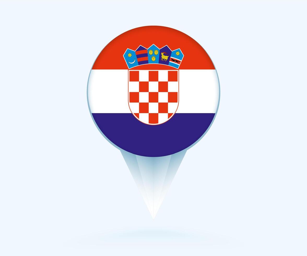 Map pointer with flag of Croatia. vector
