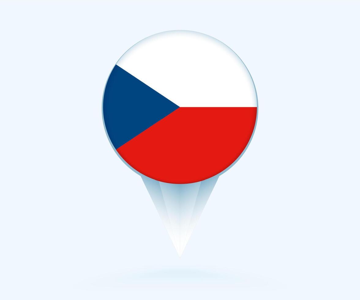 Map pointer with flag of Czech Republic. vector