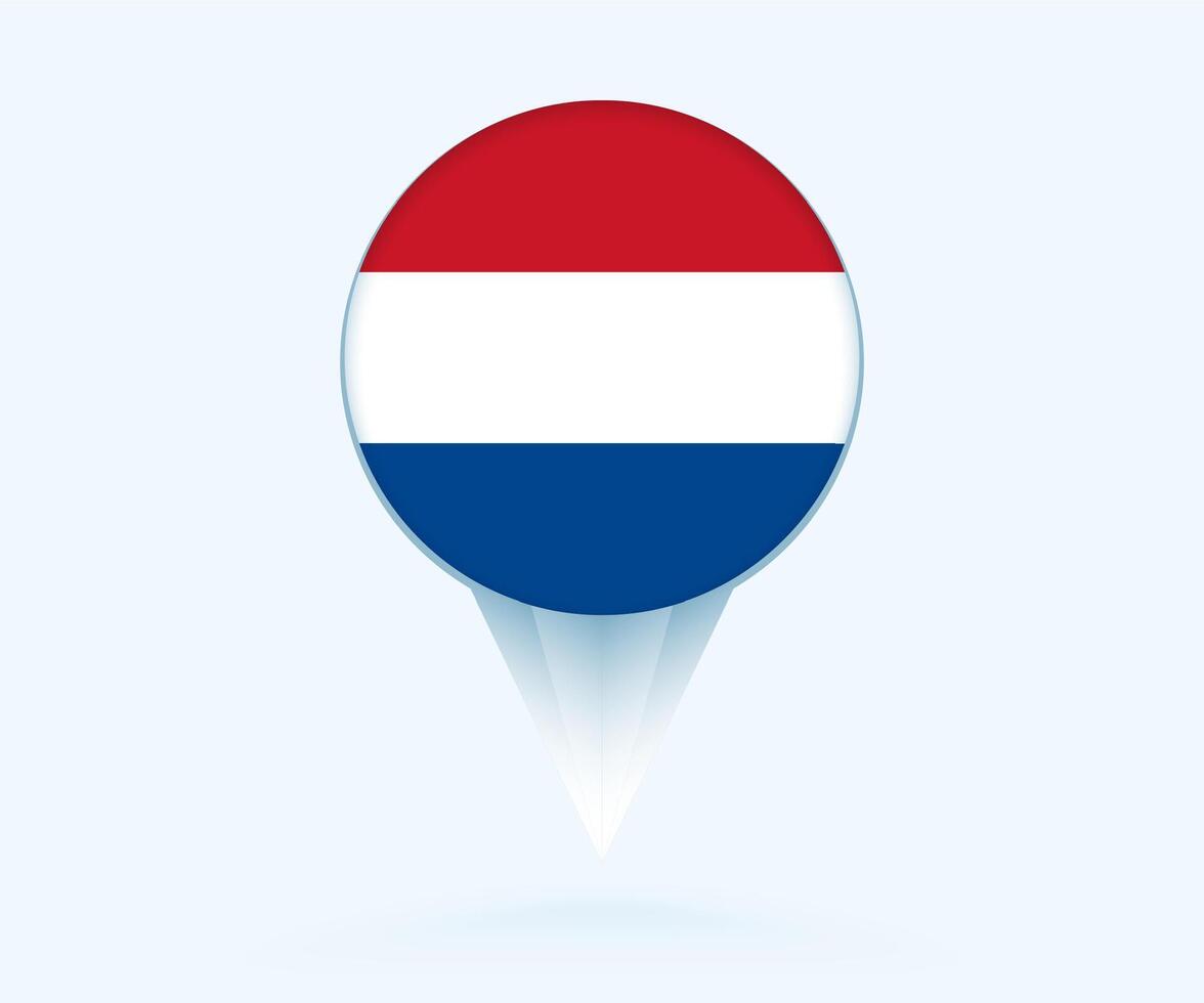 Map pointer with flag of Netherlands. vector