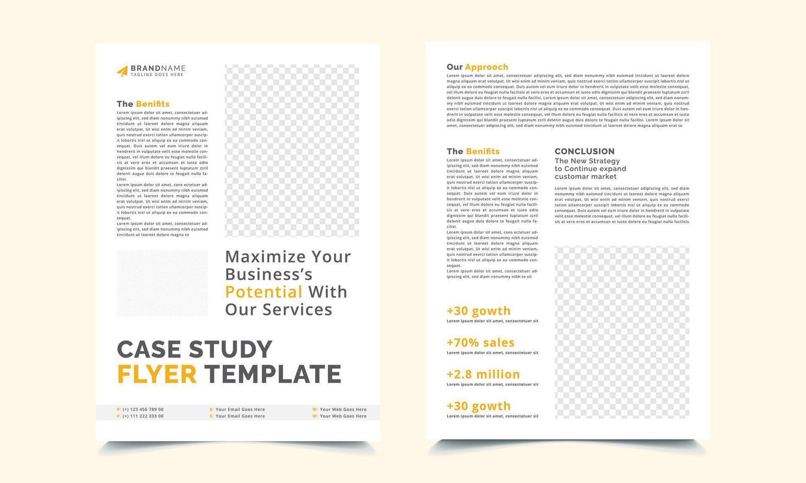 A4 Size Case Study Template vector
