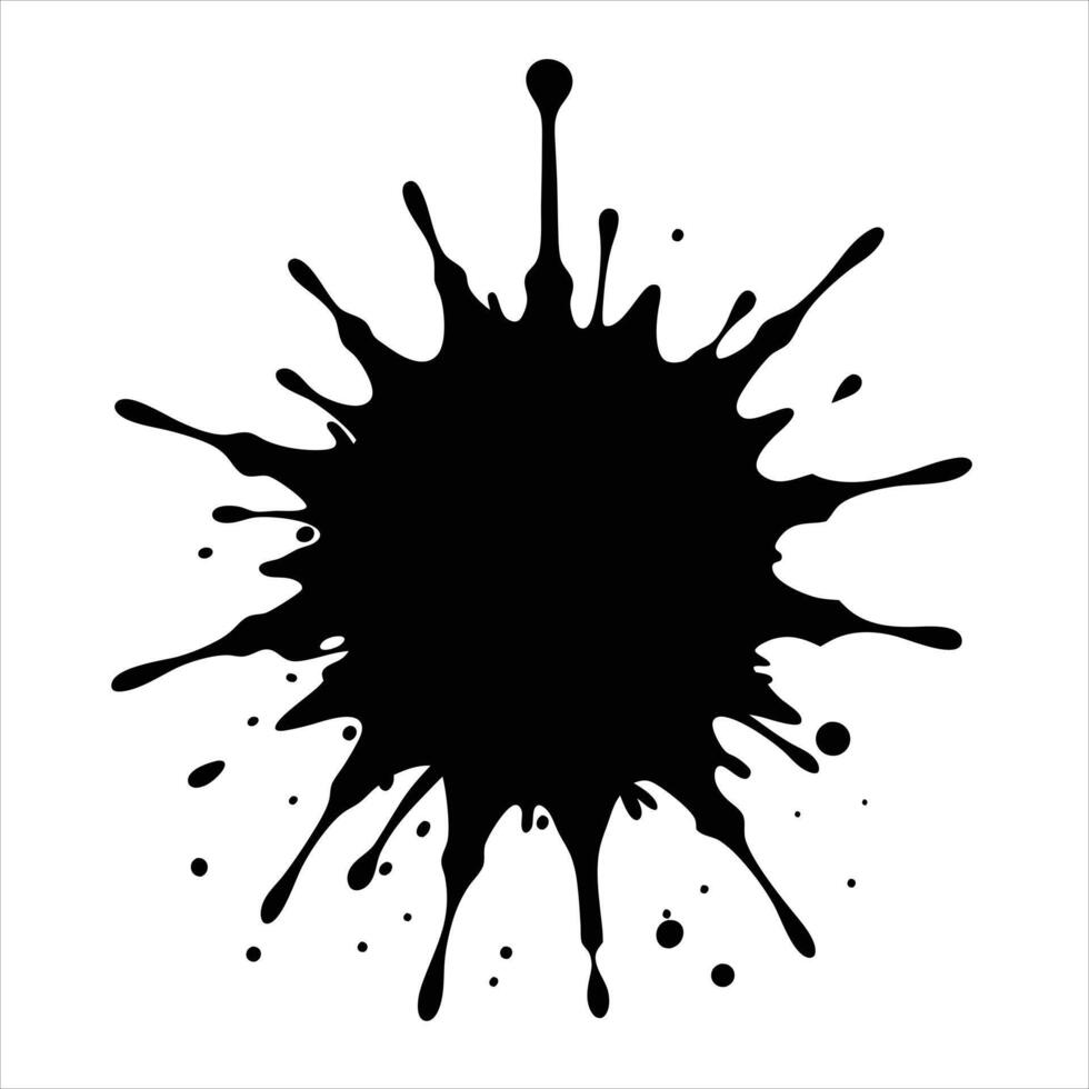 Abstract Black Ink Splatter Bold vector