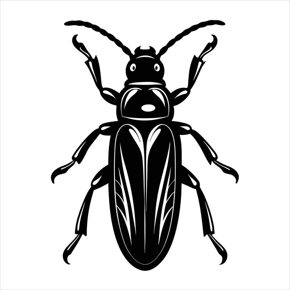Soldier Beetle silhouette on white background vector